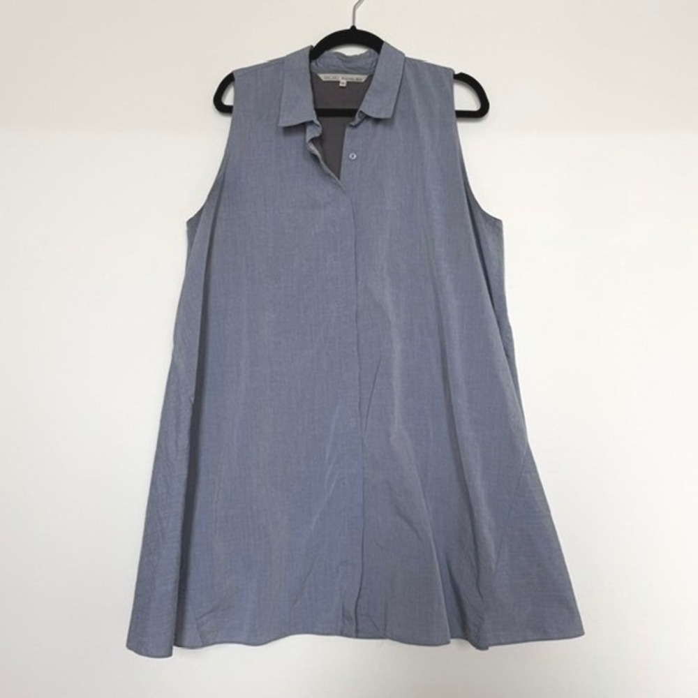Rachel Rachel Roy Chambray Shirt Dress XXL Blue Cotton Sleeveless Tent Dress